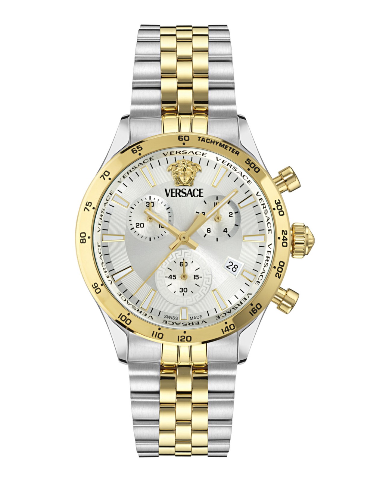 Versace Mens Two Tone 40mm Bracelet Fashion Watch