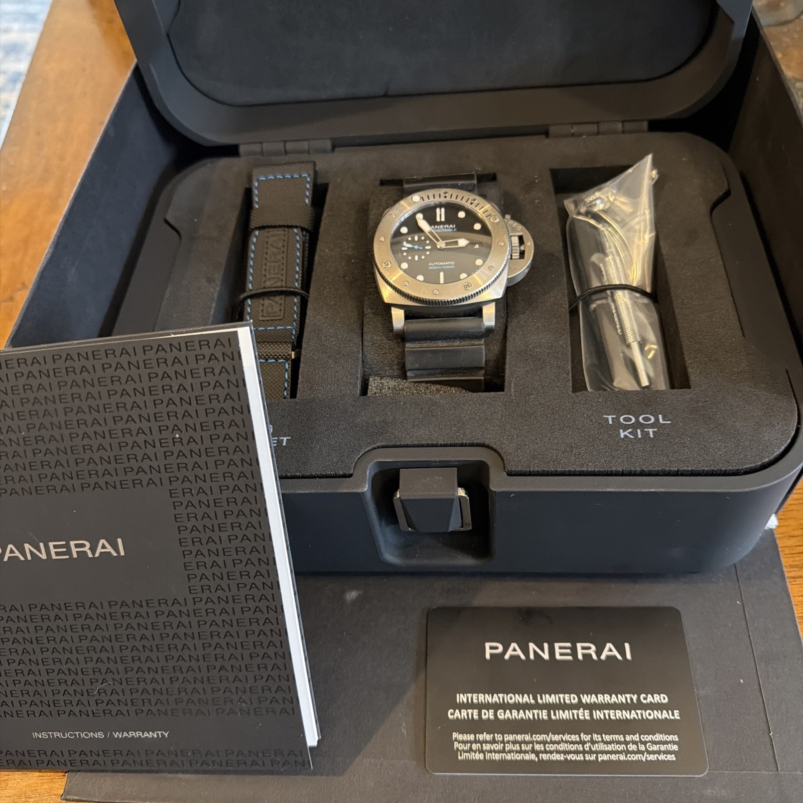 Panerai Luminor Submersible Titanium Watch PAM1305 With Rubber And Leather Bands