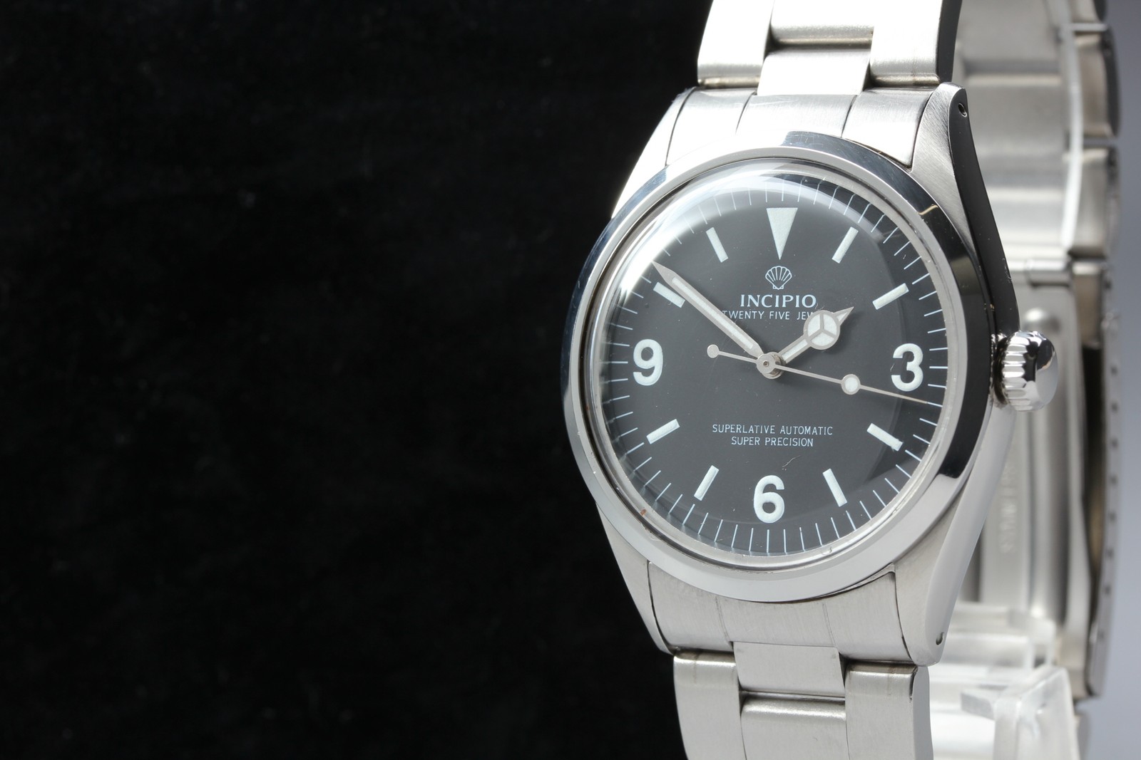 Incipio 8 Super Precision Black 25 Jewels Automatic Stainless Steel Men’s Watch