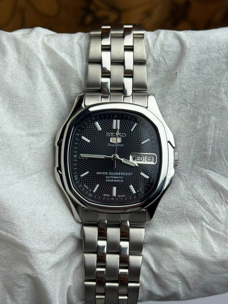 Rare Vintage Seiko Superior SKZ037 “Whirlpool” Automatic Men’s Watch – Day/Date