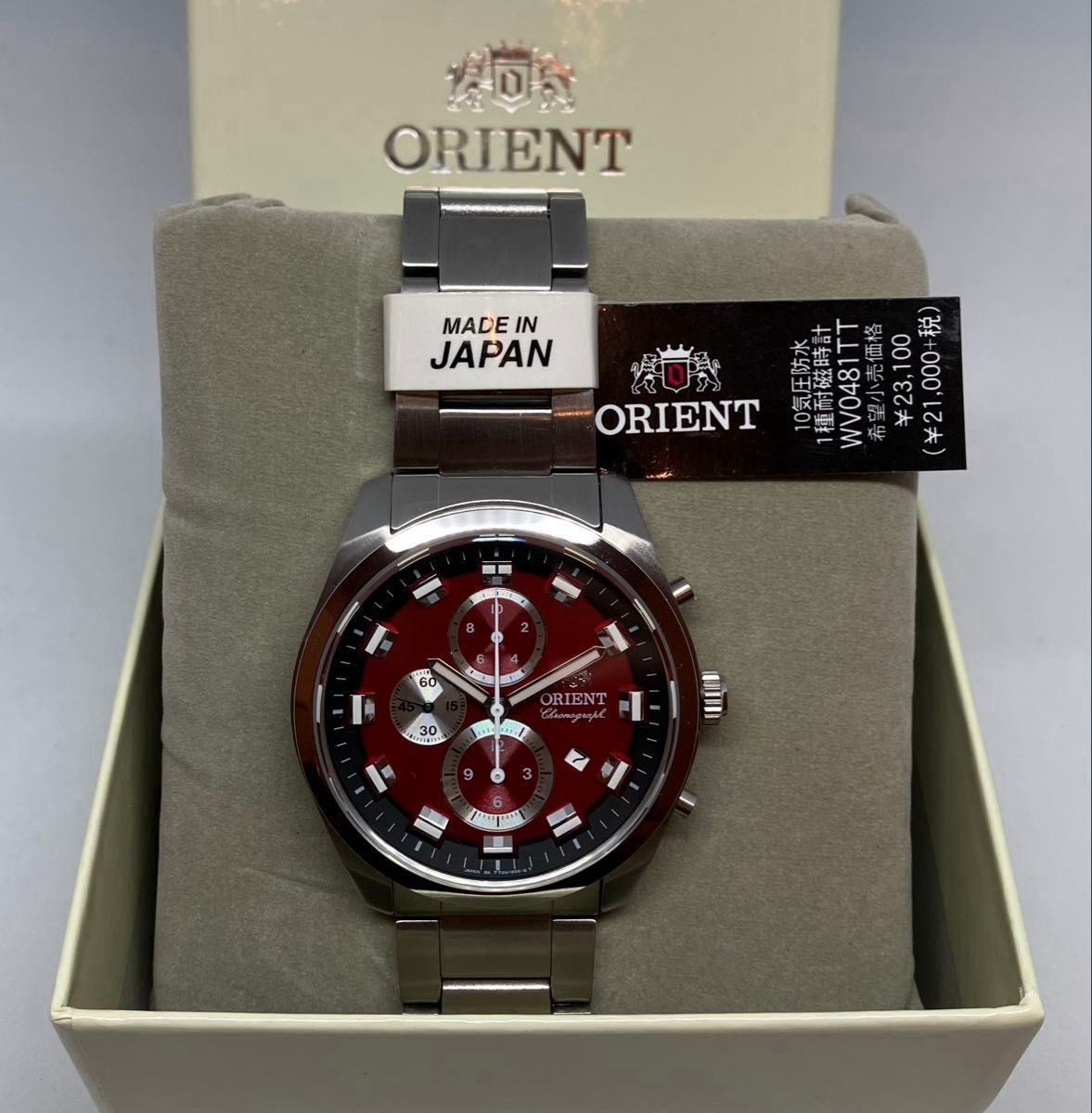 ORIENT NEO70’s WV0481TT Red Chronograph Quartz Men’s Watch Full Set Japan