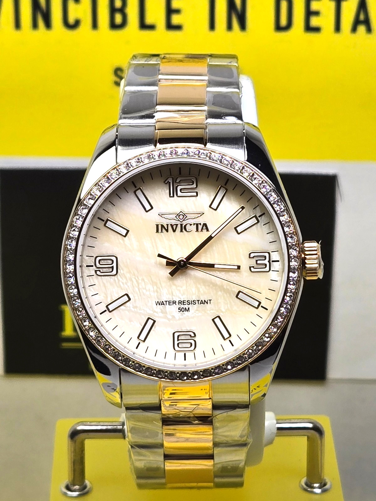 Invicta Specialty Lautus Unisex Watch w/Mother of Pearl, 38mm. Gold, Steel NEW!!