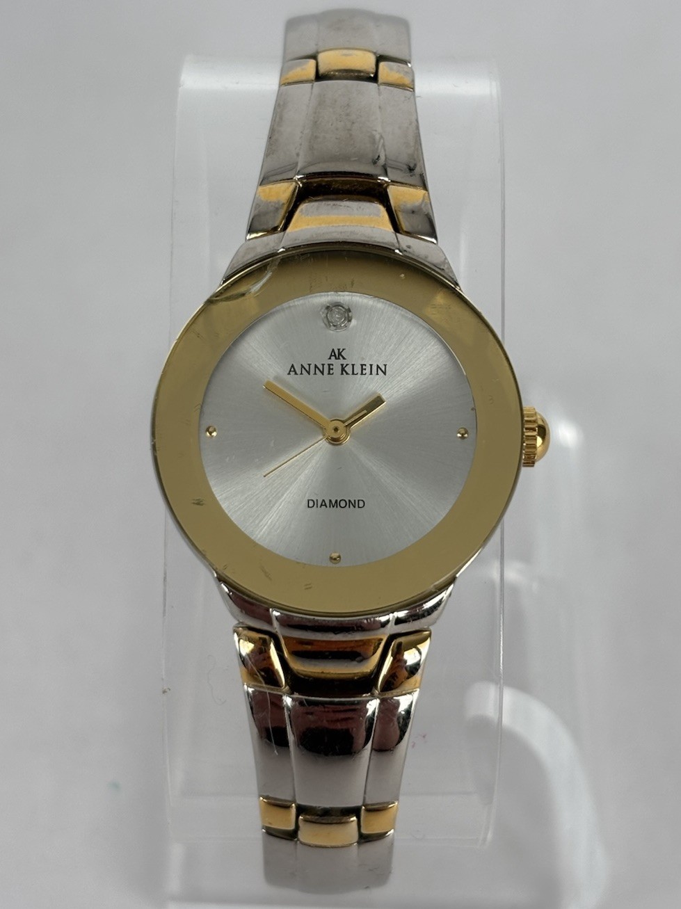 Anne Klein 10/8231 28mm Silver/Gold Tone Quartz Watch w/Bracelet & New Battery