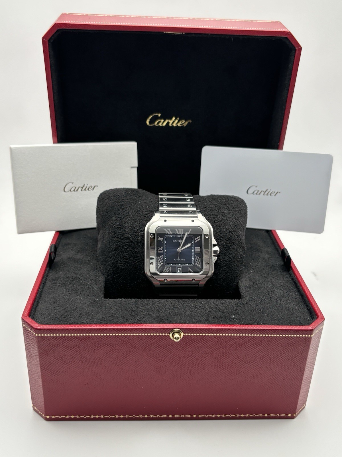 2025 Cartier Santos Blue Dial Large Size WSSA0071 Elegant