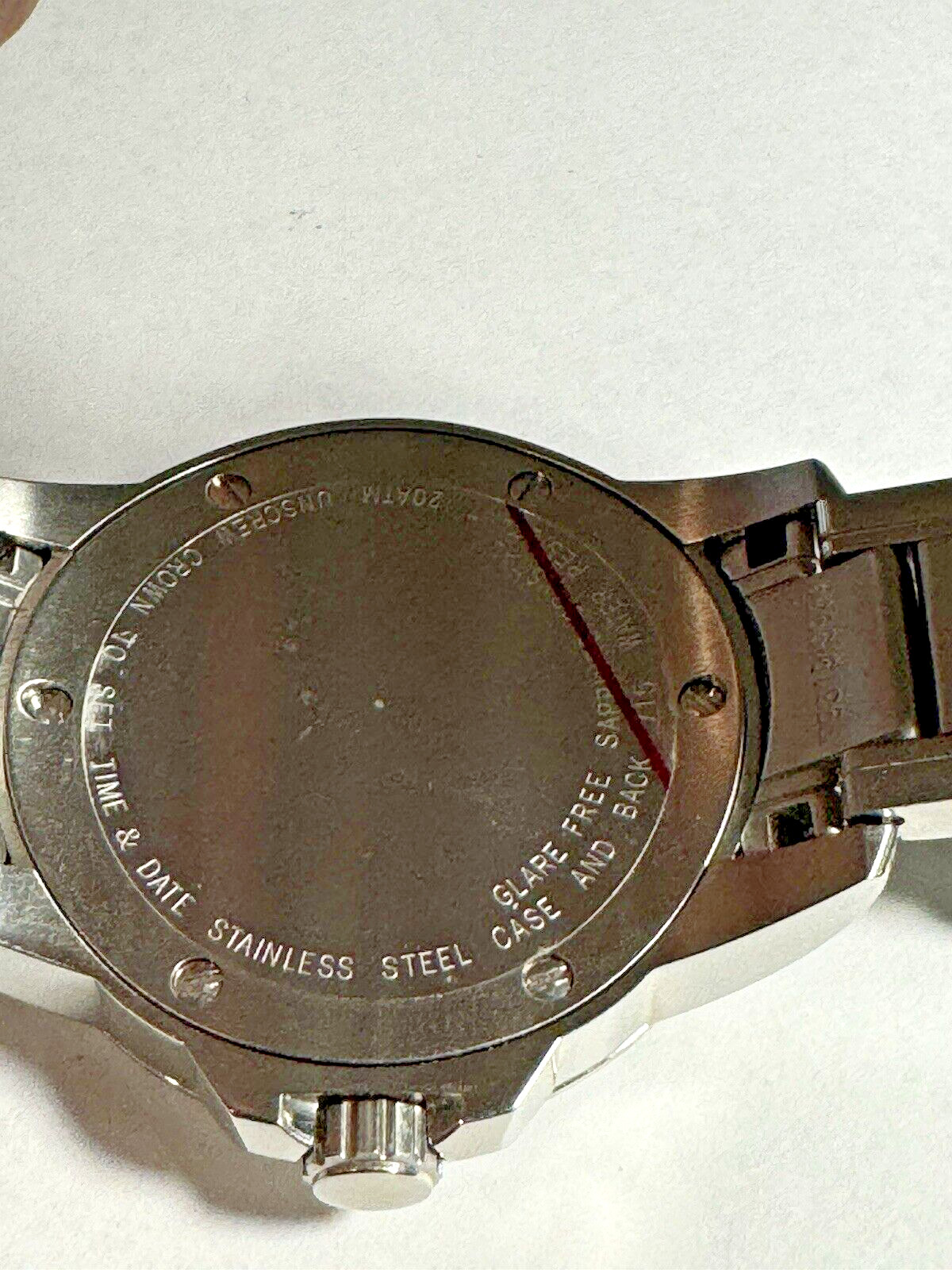 Michaels men’s stainless steel watch with screw down crown, sapphire crystal