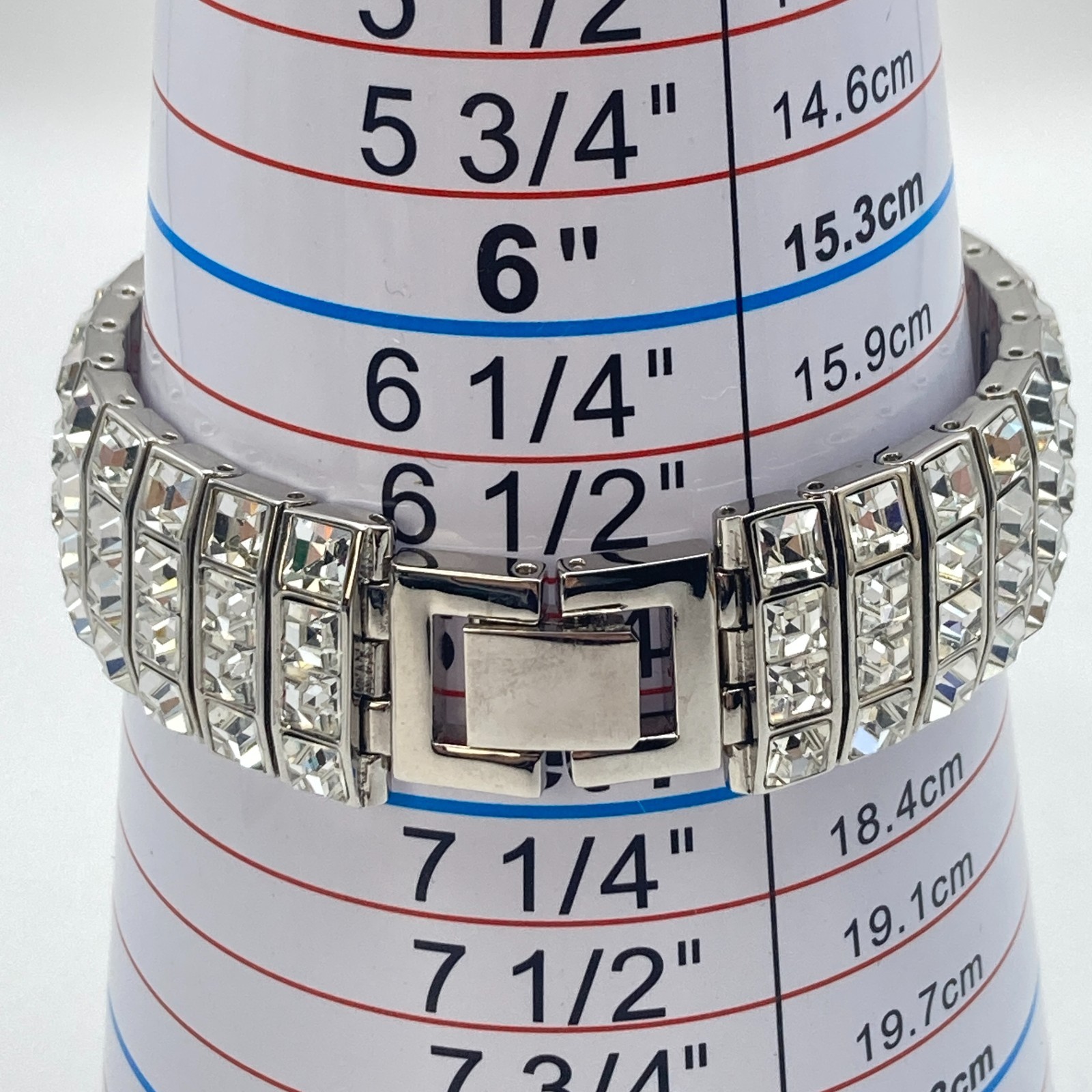 Alto Womens Watch Silver Tone Crystals Bling 19mm Faceted Crystal New Battery 7″