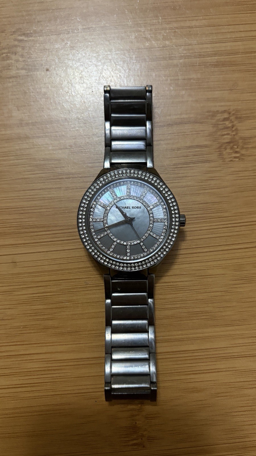 Michael Kors Kerry Gun Metal Gray Crystal Watch