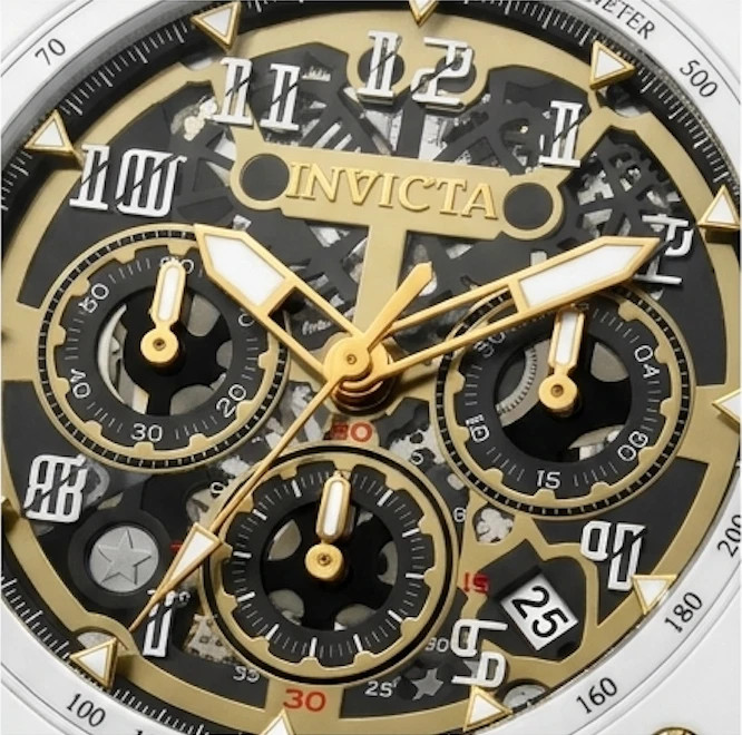 Invicta Racing Vaulthan 69651 Skeleton Chronograph Men’s 44mm White Orange