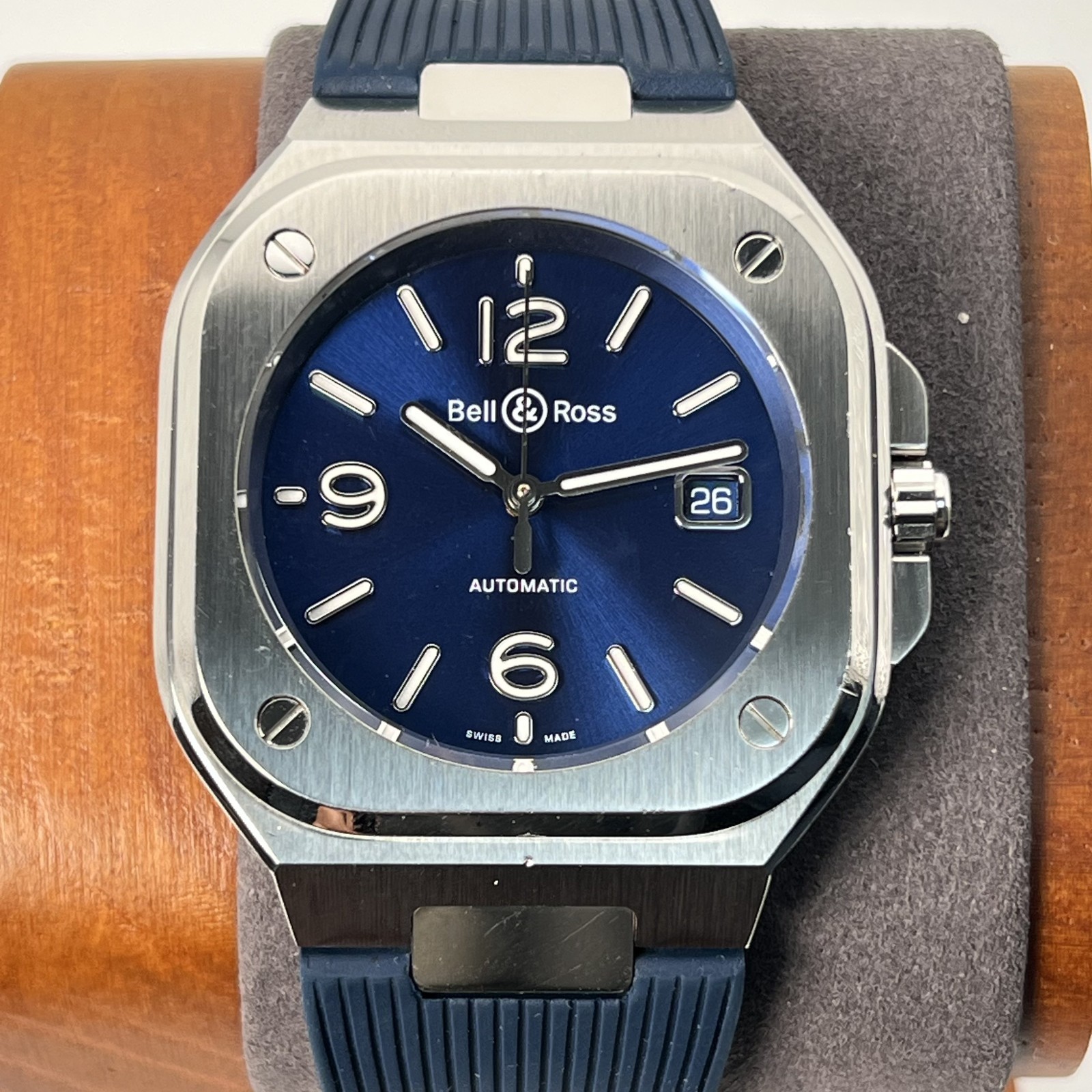Bell & Ross BR05 Blue Steel Automatic Date 40mm Blue Dial Men Watch Square