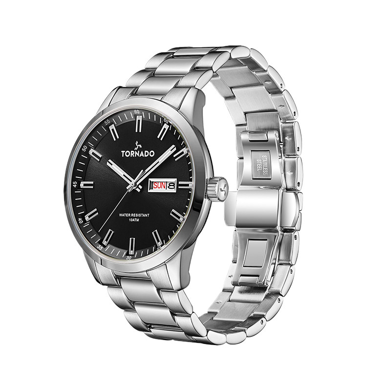 Tornado Spectra Men’s Analog Watch | Black Dial, 43x48mm, 100 m (10 ATM)