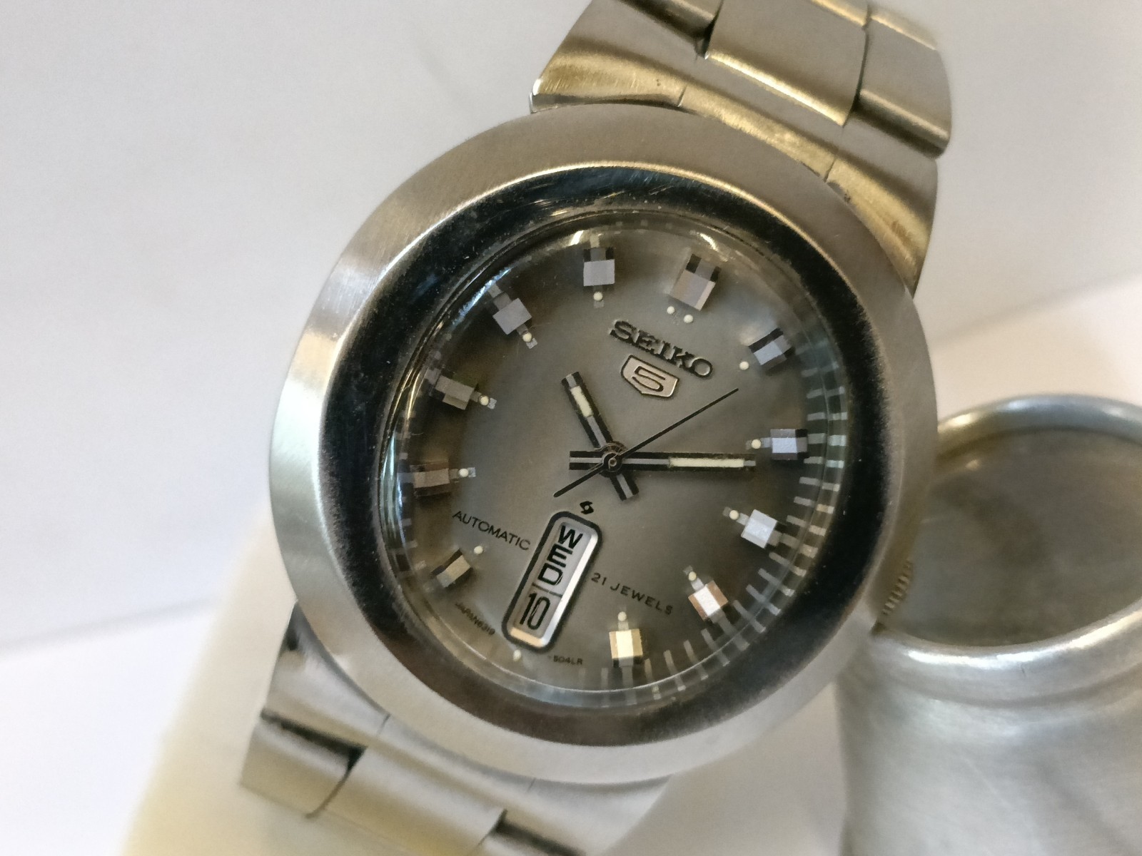 VINTAGE SEIKO 5 21J AUTOMATIC GRAY DIAL 6319-5030 JAPAN MEN’S WORKING CONDITION