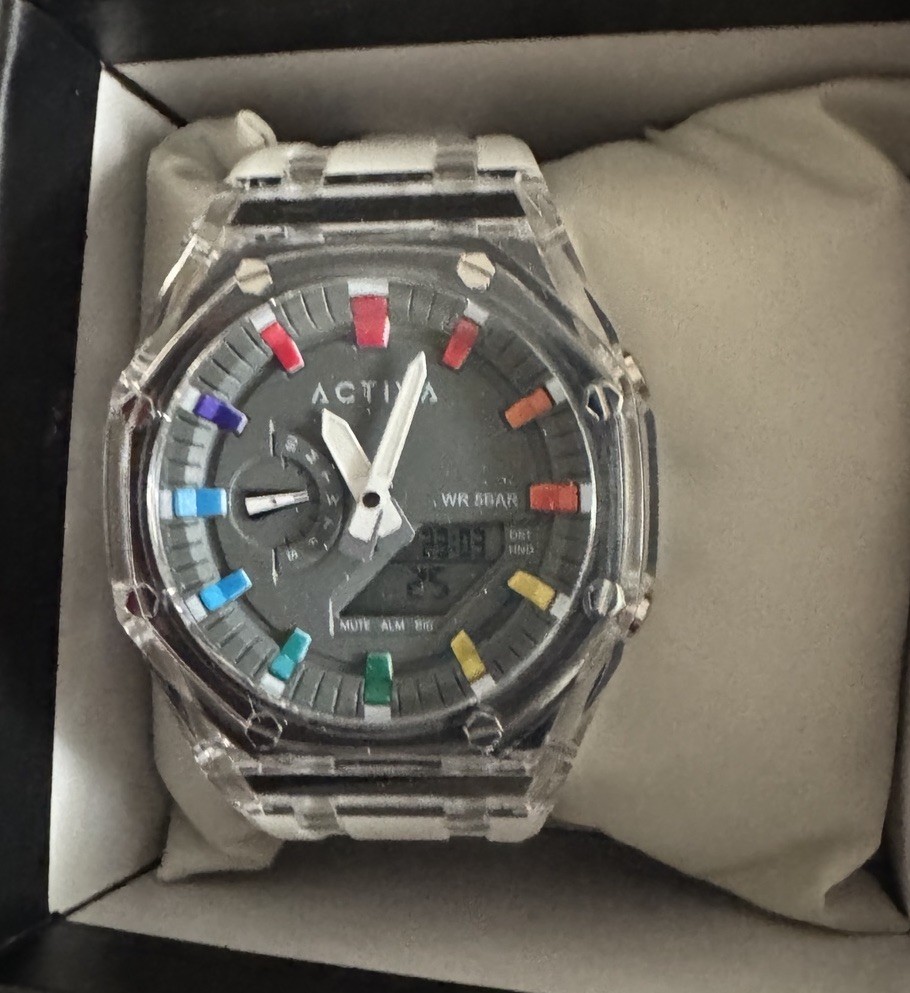 Activa X Invicta Men’s Digital Watch 44.2mm White Multicolor ACW2100-003