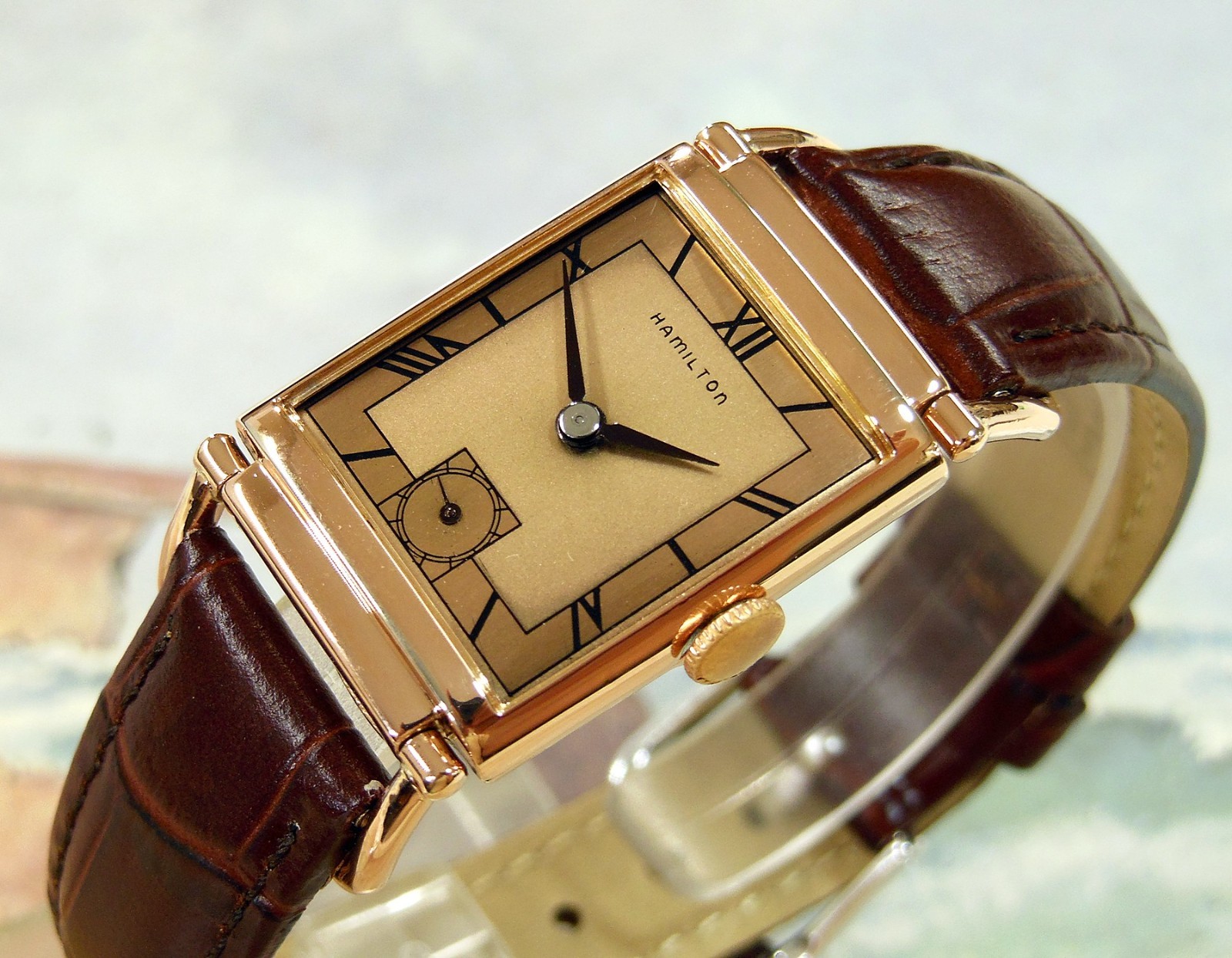 1941 Vintage HAMILTON WILSHIRE, Stunning SALMON Dial, Serviced & Warranty