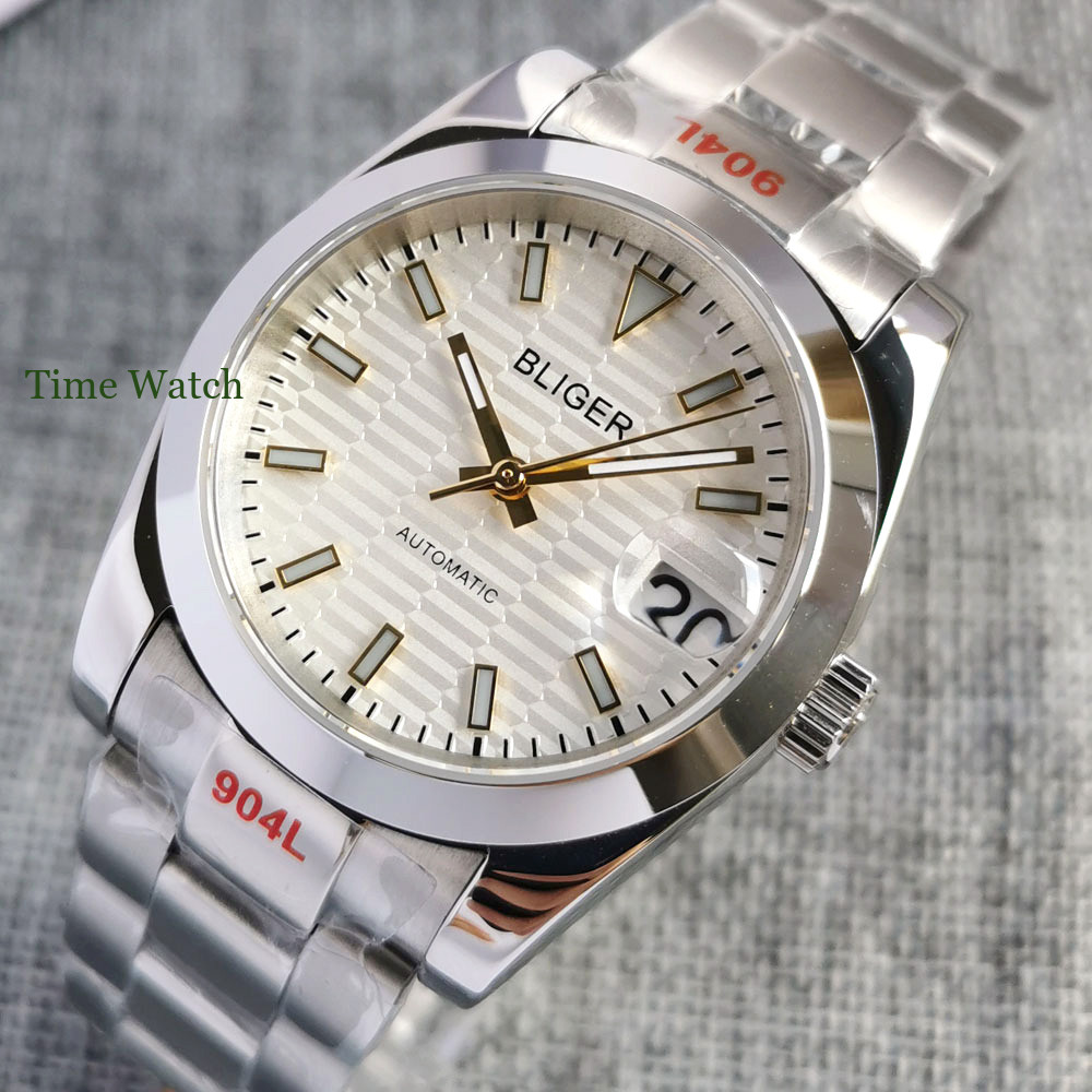 Sapphire NH35 Men’s Automatic Watch Date Blue/White/Yellow 39mm/36mm Jubilee