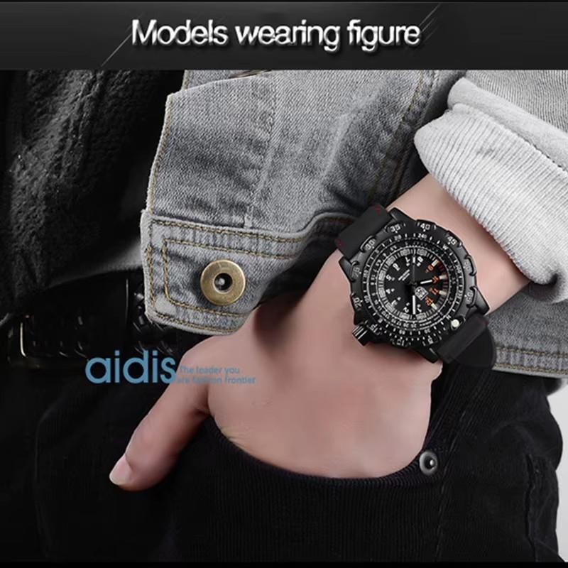 45MM ADDIESDIVE Military Quartz Dive Watch Men Silicone Waterproof Luminous NEW