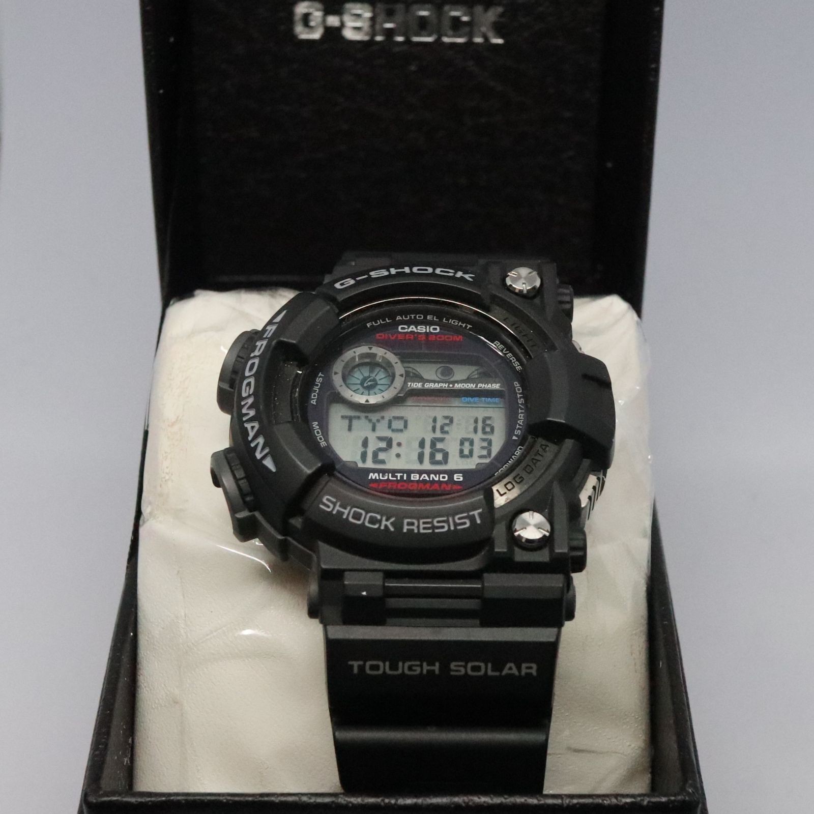 Working Item CASIO G SHOCK FROGMAN GWF 1000 1JF Good Condition Black Radio Solar