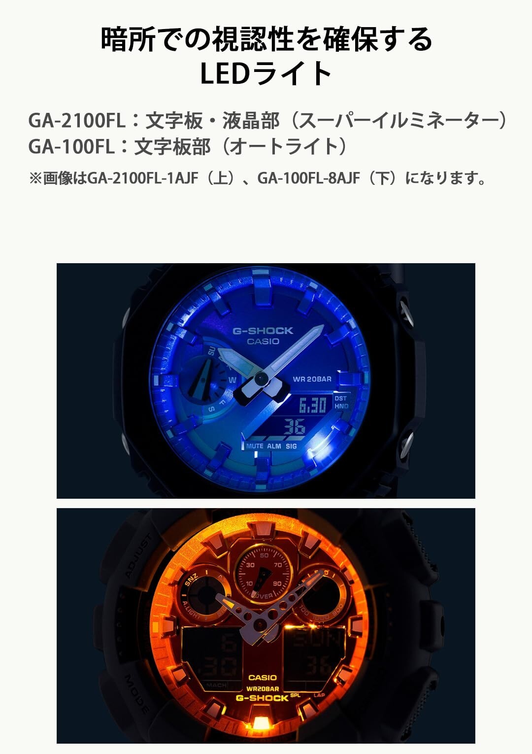 CASIO G-SHOCK Flame inside series GA-2100FL-8AJF For men gray orange