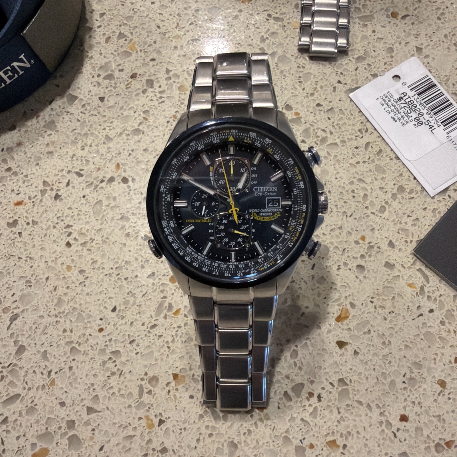 Citizen Men’s Blue Angels World Chronograph AT8020-54L Box and Papers