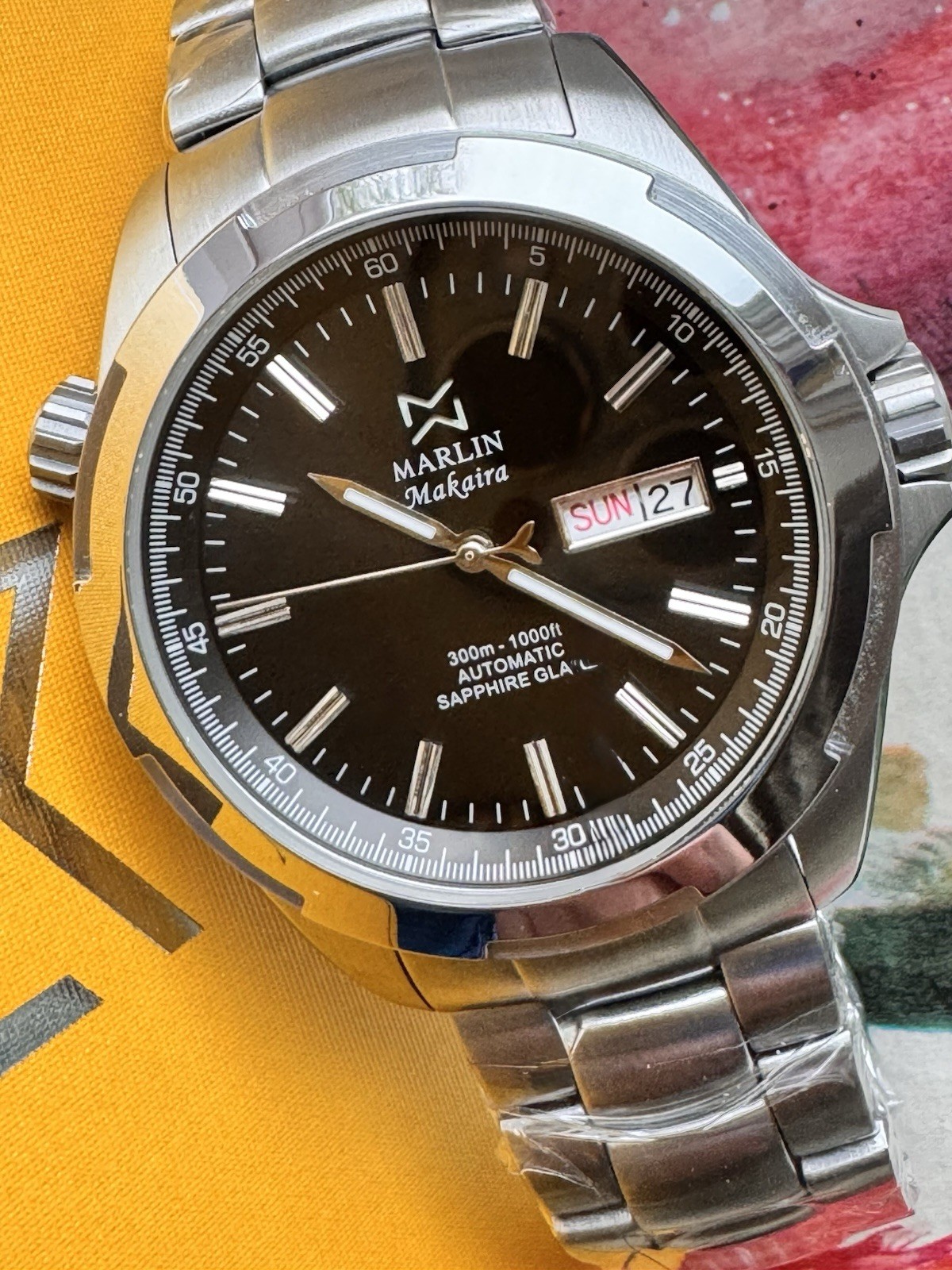 Diver watch DAY-DATE Mens 43mm 300m Sapphire BGW9 SCREW DOWN CROWN 🐟 RRP £500
