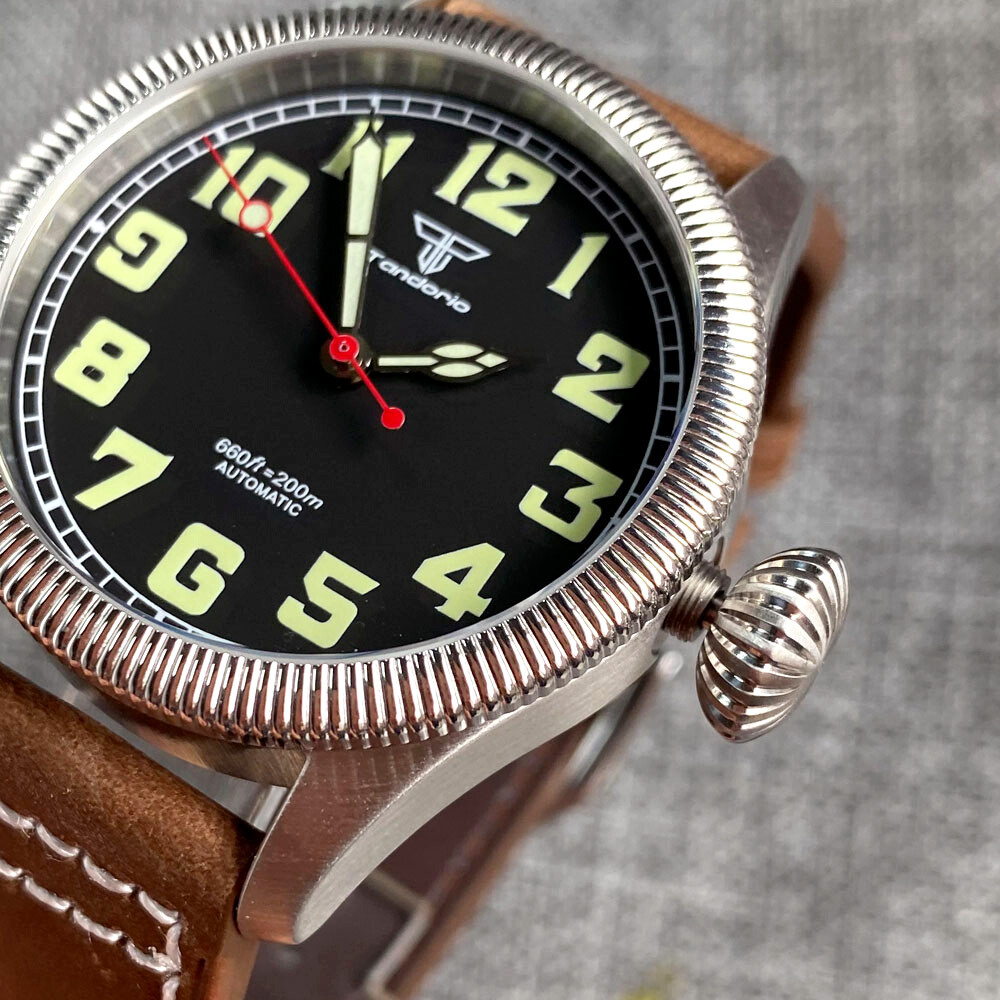 20ATM Diver 39mm Japan NH35A PT5000 Automatic Movement Men Watch Big Crown Lume