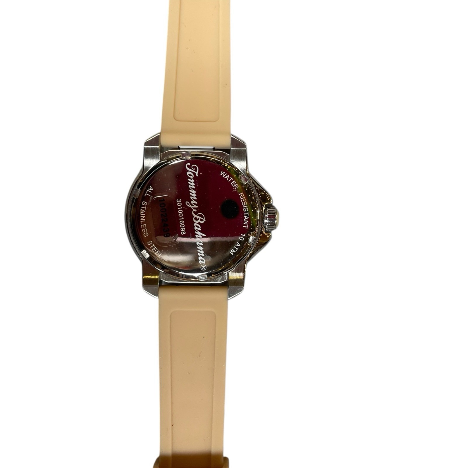 Women’s Tommy Bahama Laguna Watch Silicone Strap White And Tan