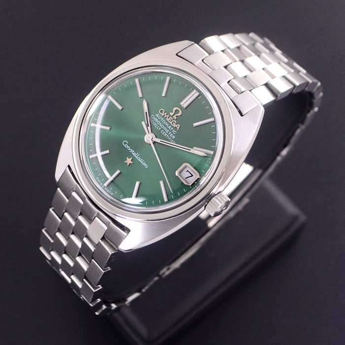 VINTAGE OMEGA CONSTELLATION CHRONOMETER AUTOMATIC EMERALD DIAL DATE MEN’S WATCH