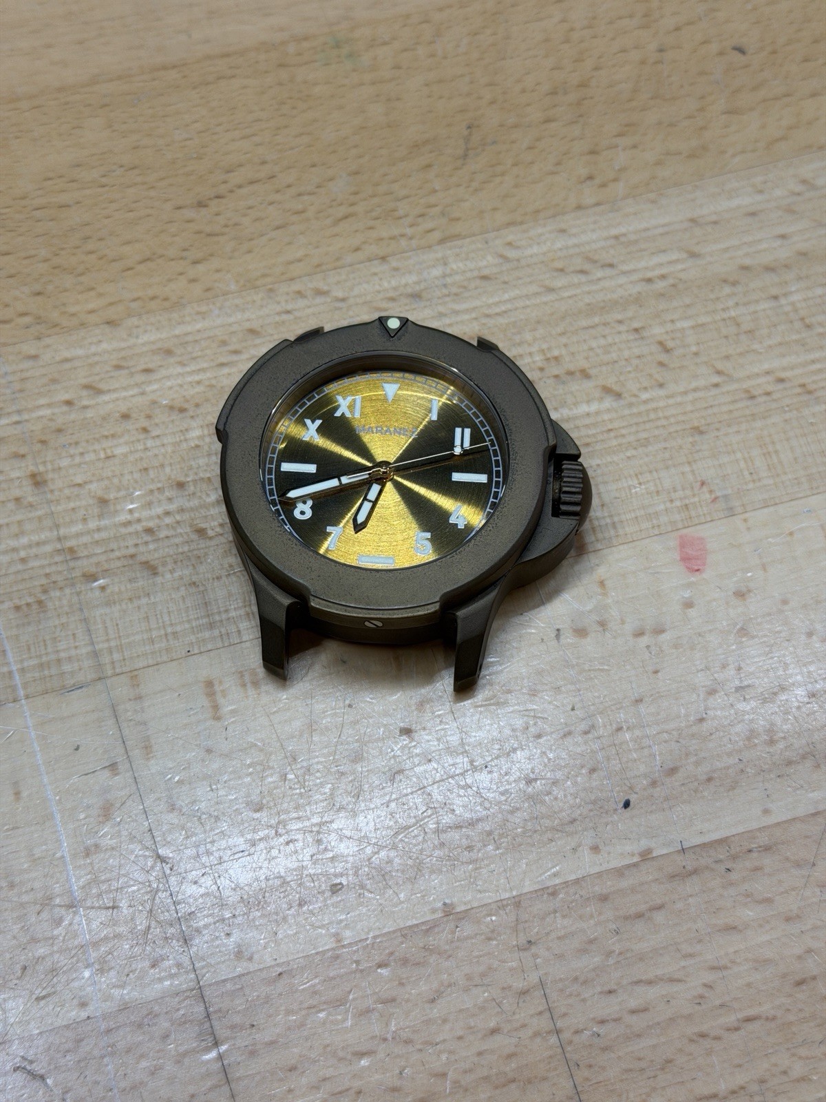 Maranez Bangla 47 Automatic Diver Watch Brass Gold California Dial NH35 300m