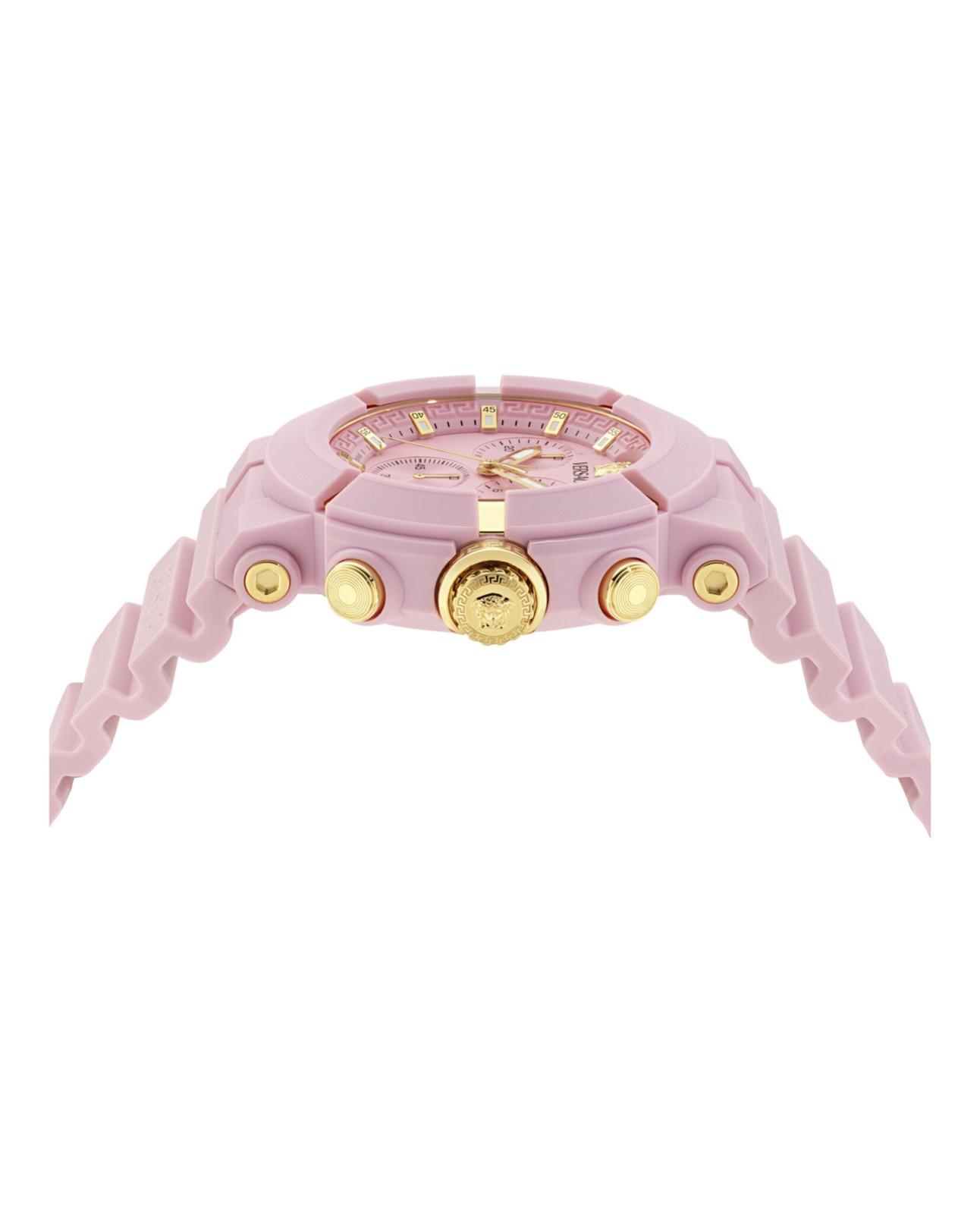 Versace Mens Pink 45mm Strap Fashion Watch