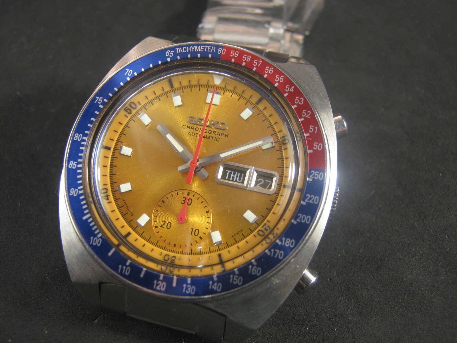 Classic Seiko 6139-6002 Pogue Chronograph Day Date Serviced A1 Condition Japan