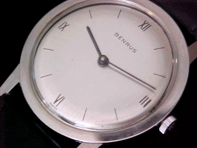 Classic Round Benrus Man’s Wrist Watch In Fine New Old Stock Condition