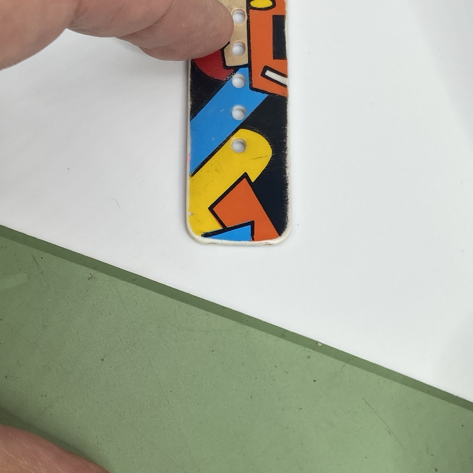 Vtg Works, New Battery-80s Jordache Watch Digital Face Pop Art Design Multicolor