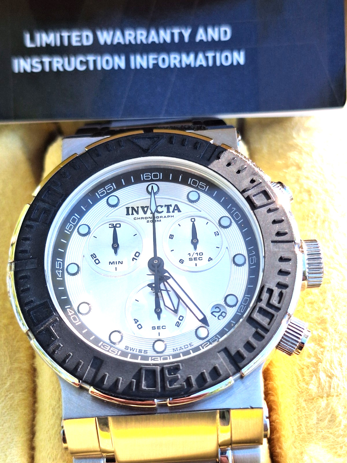 Invicta Ocean Reef Swiss Made Silver Dial Stainless Steel Model 1463 Mens Watch