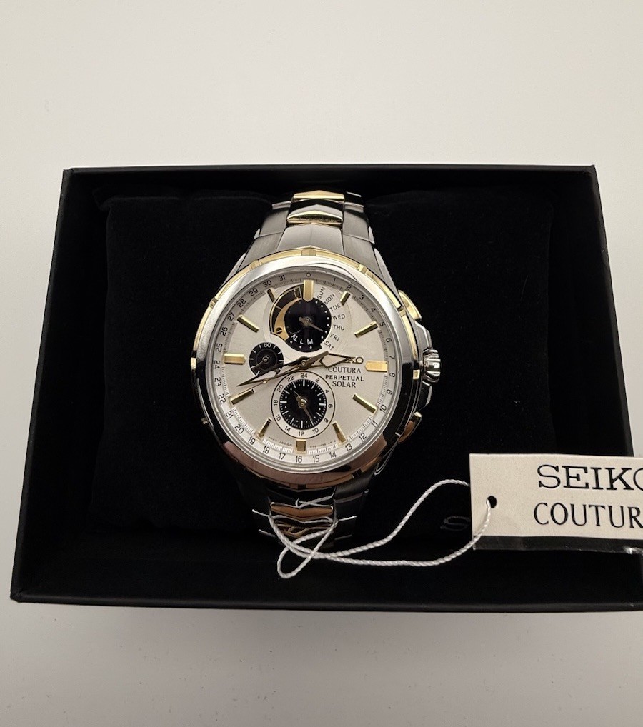 Seiko Coutura Solar Chronograph Two-Tone Stainless Steel Men’s Watch SSC560