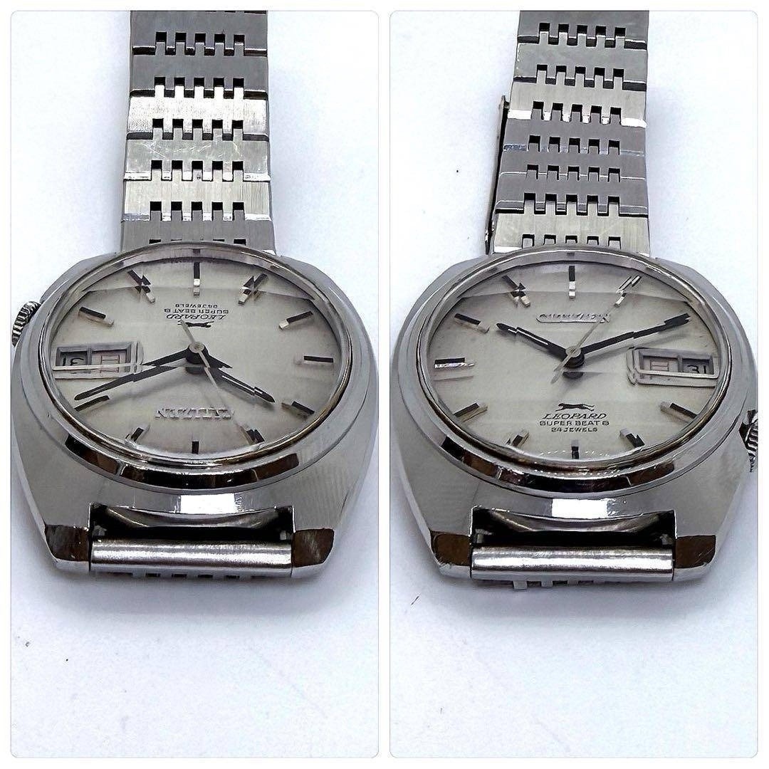 Rare CITIZEN Leopard Super Beat 8 24J Auto Day Date Silver Dial Vintage Japan