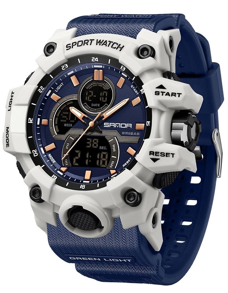 FANMIS Men’s Solar Powered Quartz Wrist Watch Analog Digital Sports