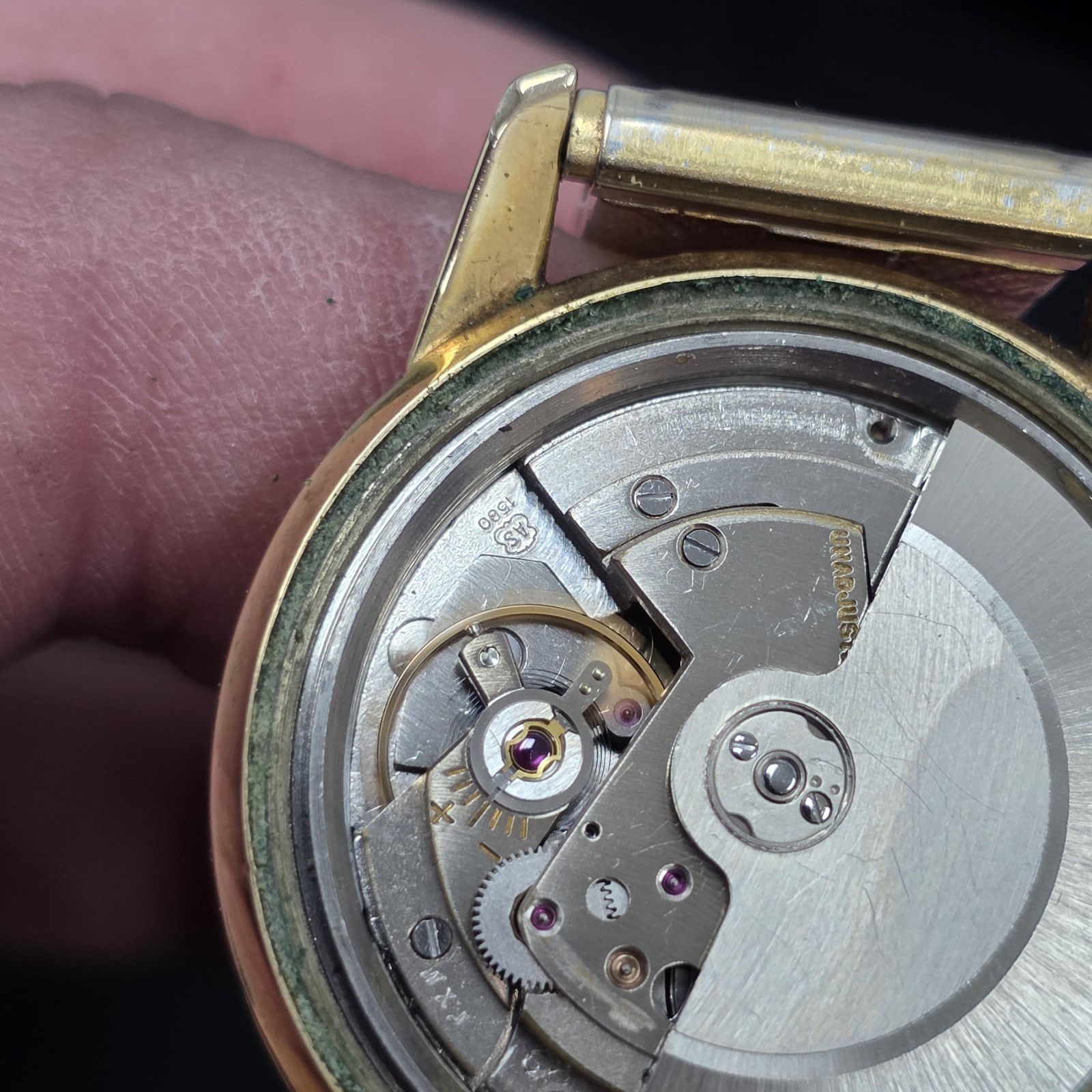 John Wanamaker Swiss Men’s 6102 Watch Arrow Second Automatic Cal AS 1580 Rare