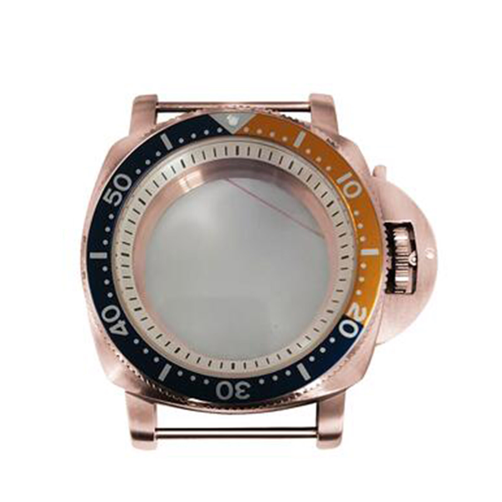 42mm PVD Rose Gold Watch Case Bezel White Inner Shadow Fit For NH35/36 Movement