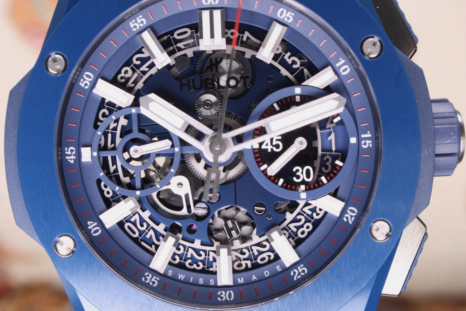 Hublot Big Bang Integrated Blue Ceramic 42mm Integral Unworn LNIB 451.EX.5123.EX
