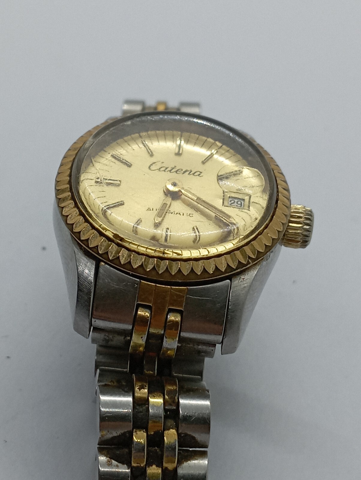 Vintage CATENA DIVER AUTOMATIC DATE JUST CROWN on Screw Original Bracelet Watch!