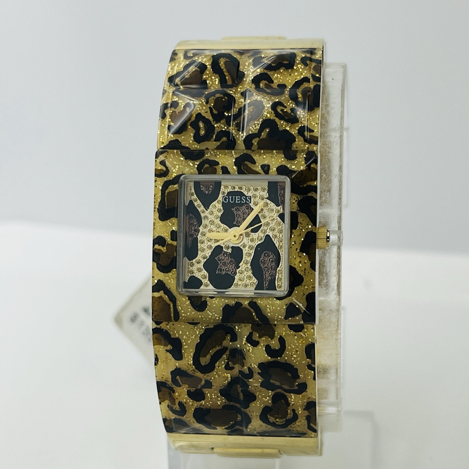 GUESS Animal Print Women’s Gold Polycarbonate Steel Band 22mm Watch U0052L2