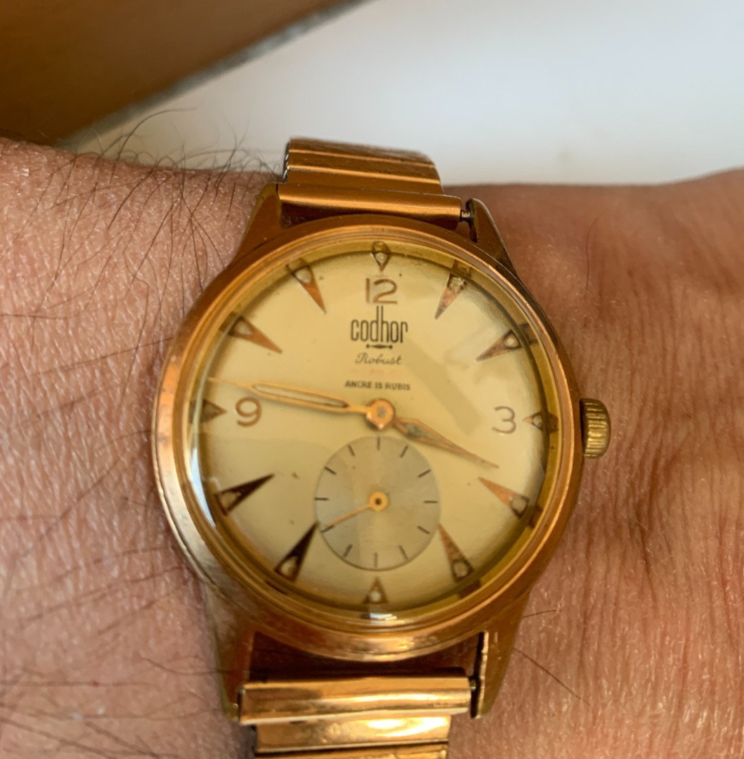 Rare Vintage Codhor Robust 15 Jewel watch Cupillard 233-60 With sub-second dial