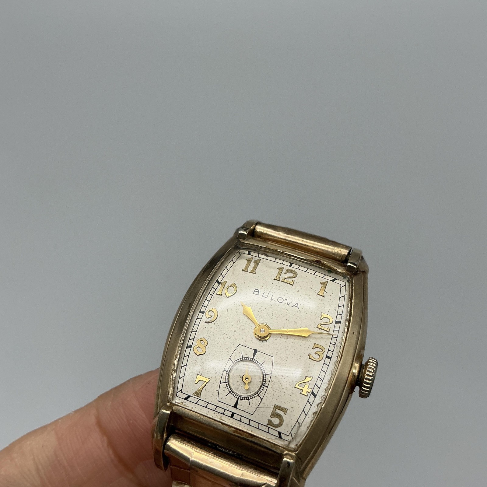 Vintage Bulova Lexington Mens Watch 25mm 10K Gold Filled Manual Wind Tonneau