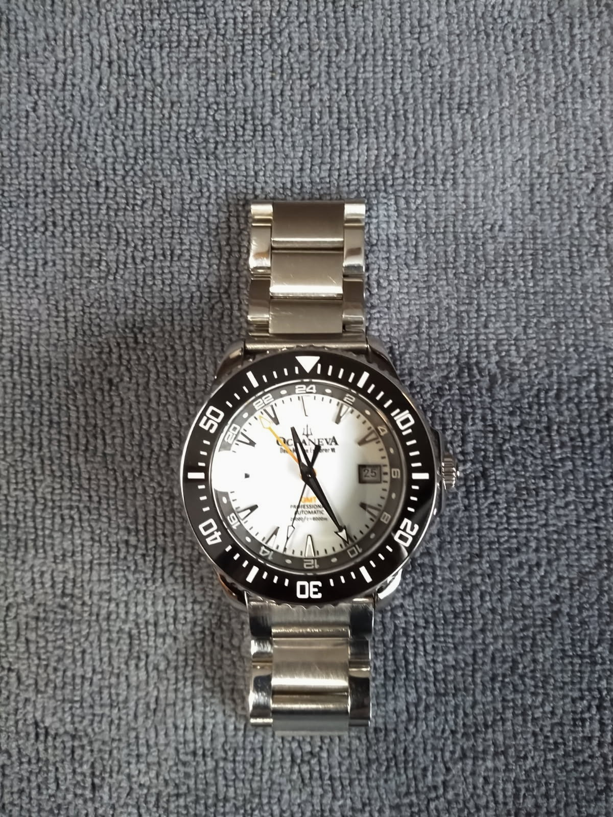 Oceaneva Deep Marine Explorer VI 6000m GMT Titanium Blue Automatic Watch