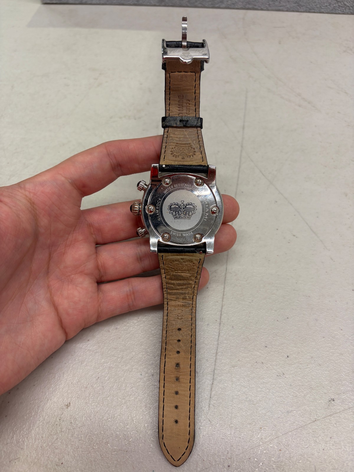 Glam Rock Miami Chronograph Watch – Tan Bezel / White Dial – Used / Fair