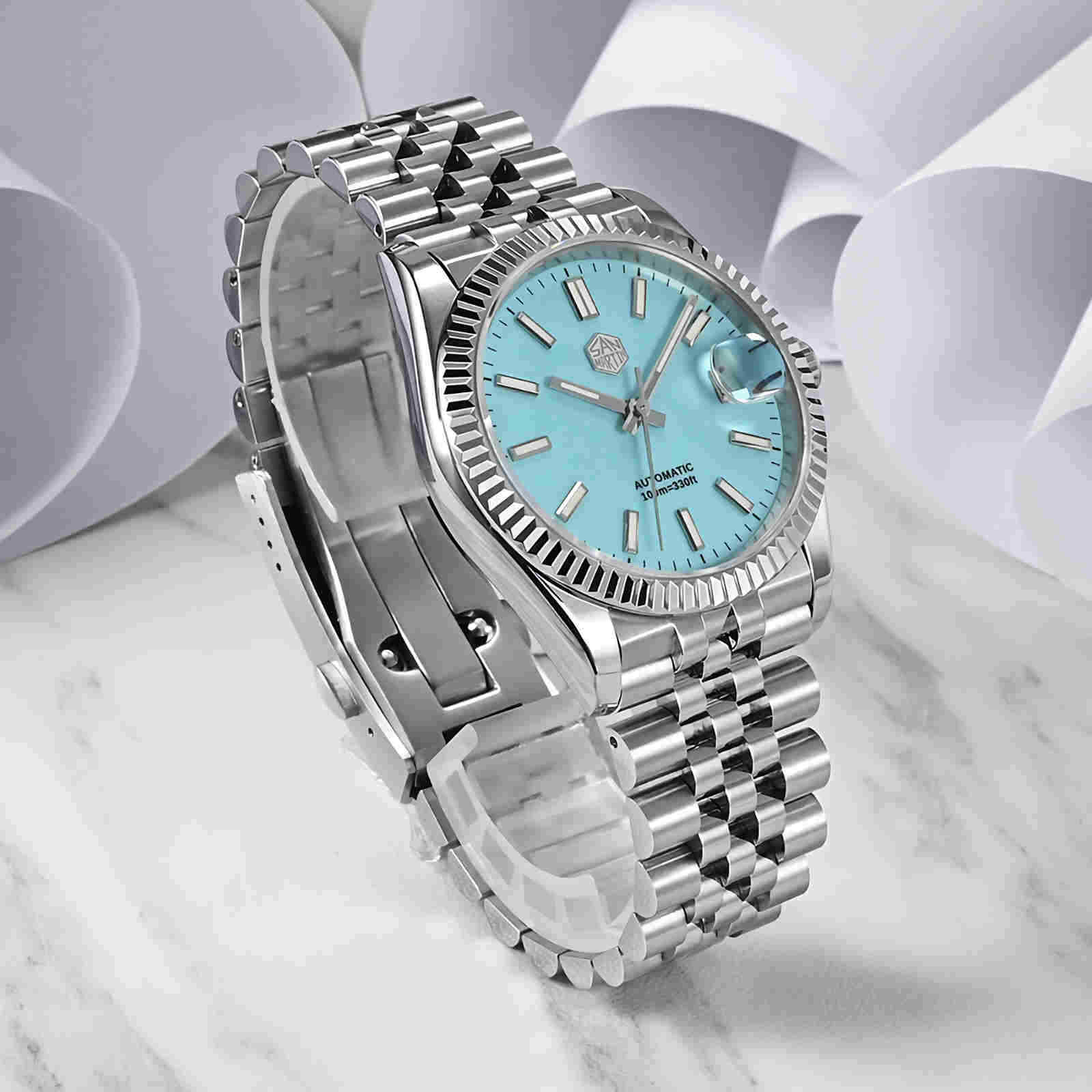 SAN MARTIN SN058-G-X Classic Automatic Stainless Steel 36.5mm 10ATM Dress Watch