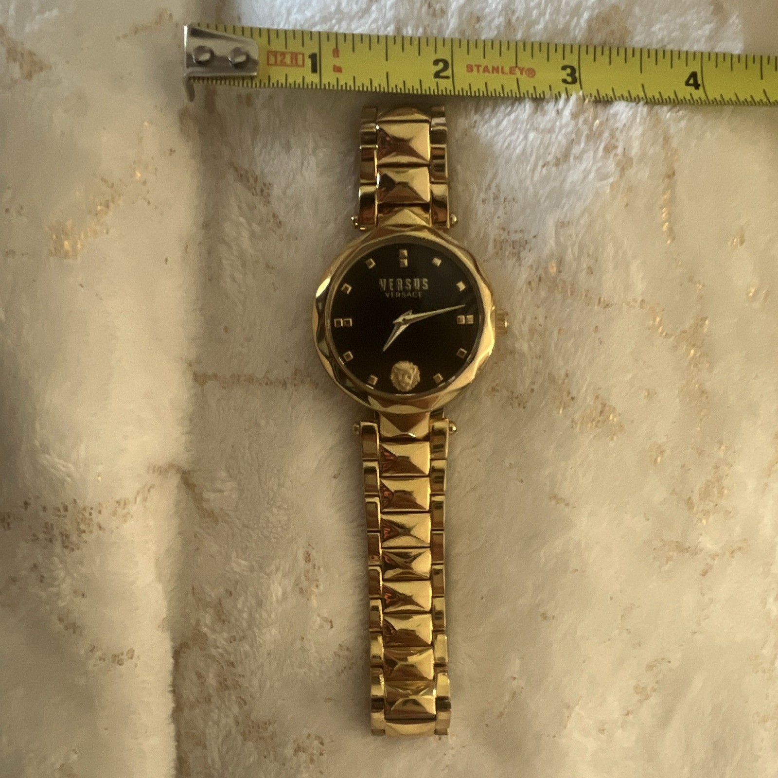 Versus Versace Women’s Quartz 50m Gold SS Bracelet Watch Black Dial Analog