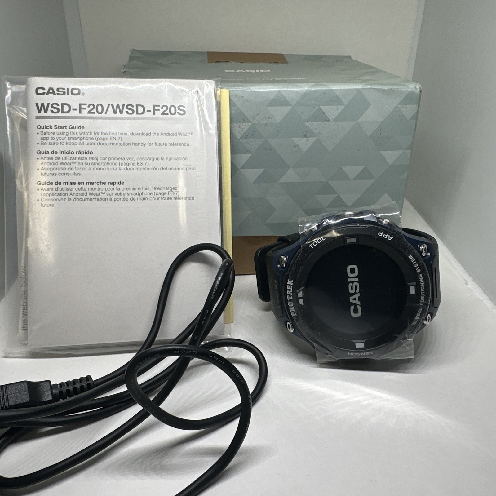 Casio Pro Trek WSD-F20 Men’s Black Silicone Band Digital GPS Smartwatch XOB128