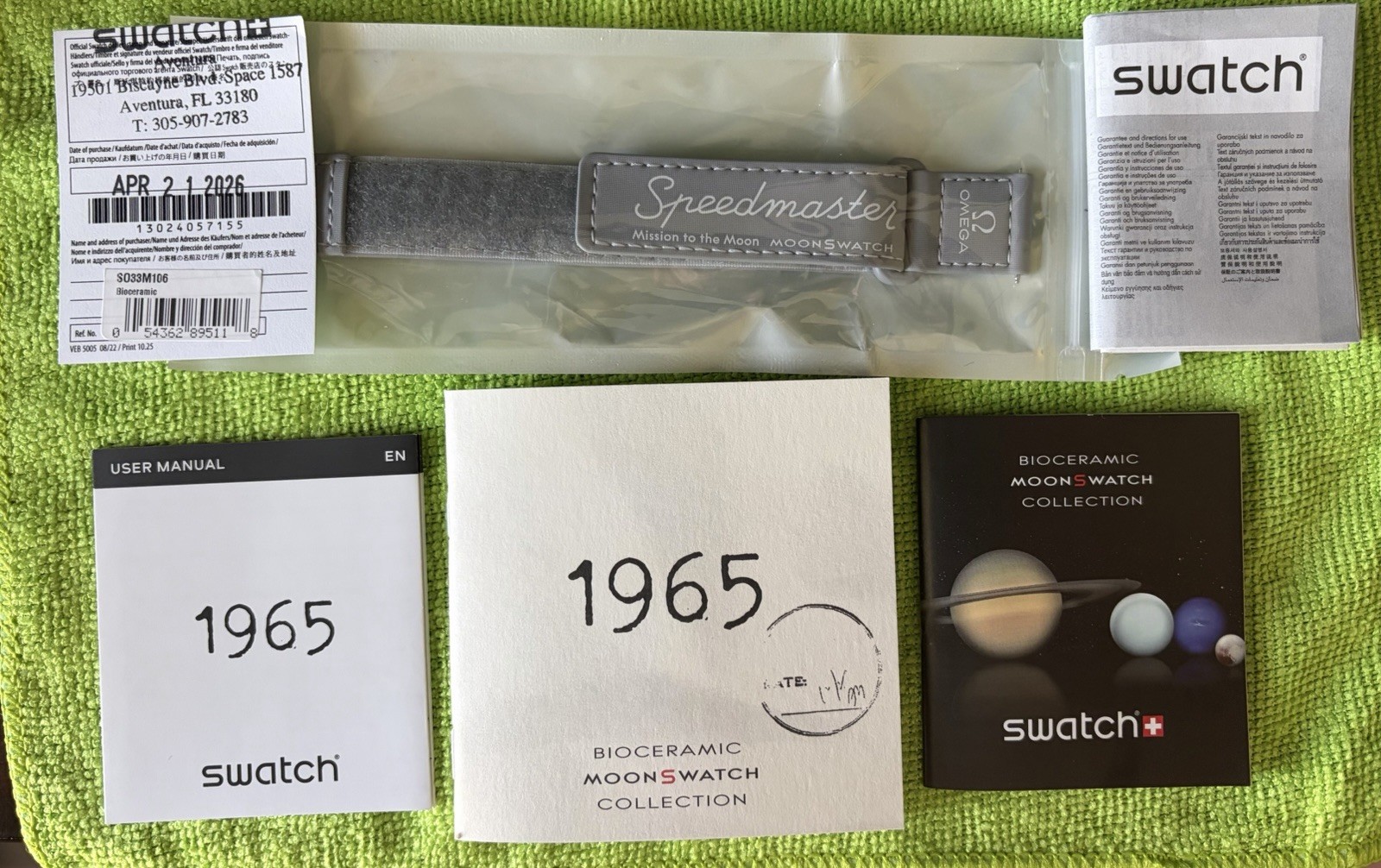 Swatch MoonSwatch Mission to the Moon 1965 Bioceramic Quartz Chrono 42mm