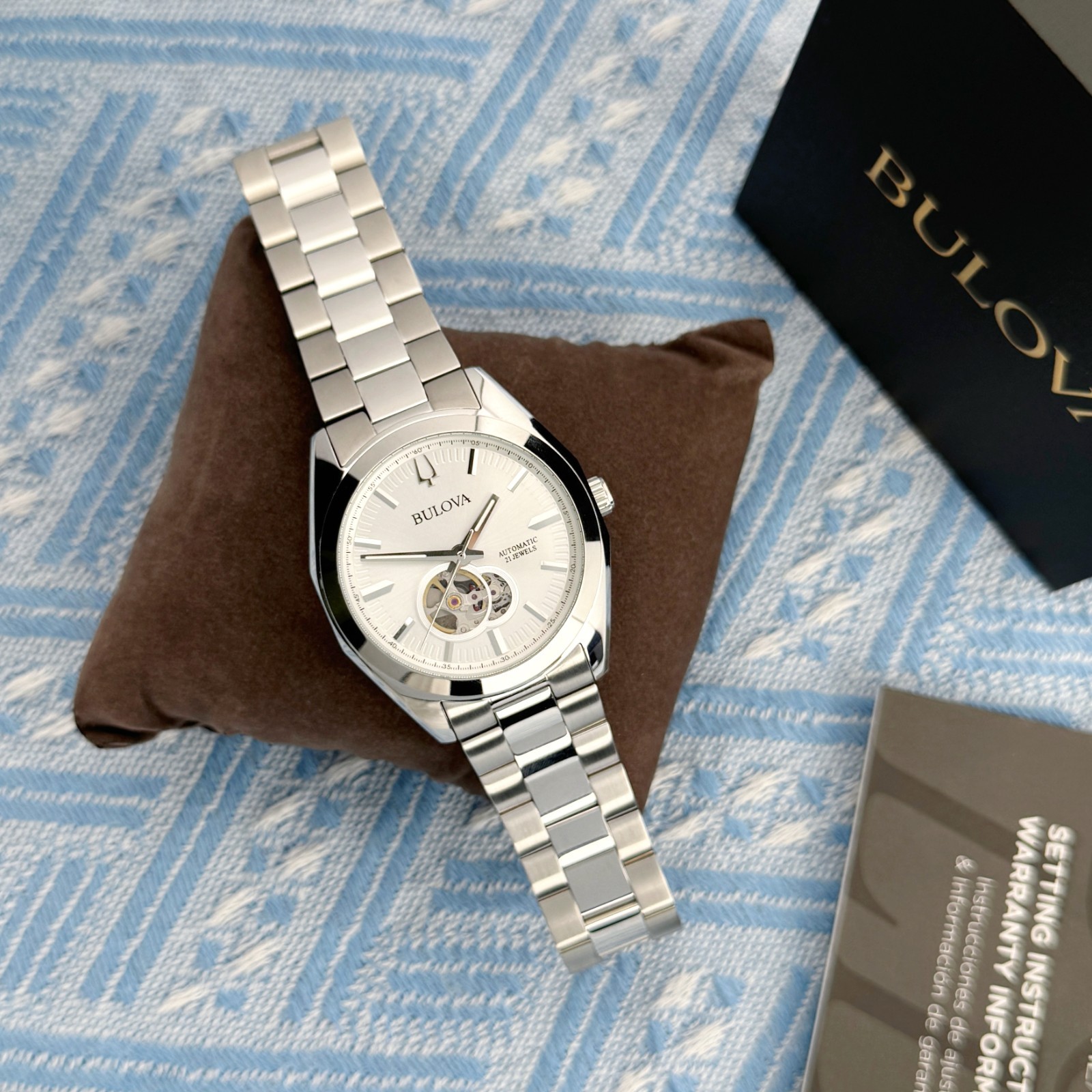 New Bulova Surveyor Automatic Men’s Watch silver Dial 42mm/96A274