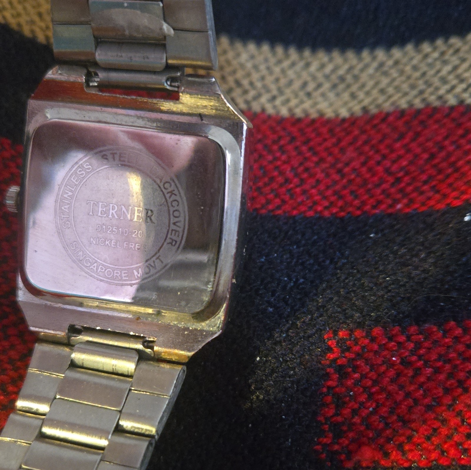 Terner Quartz Analog Watch Square Case Roman Dial SS Bracelet